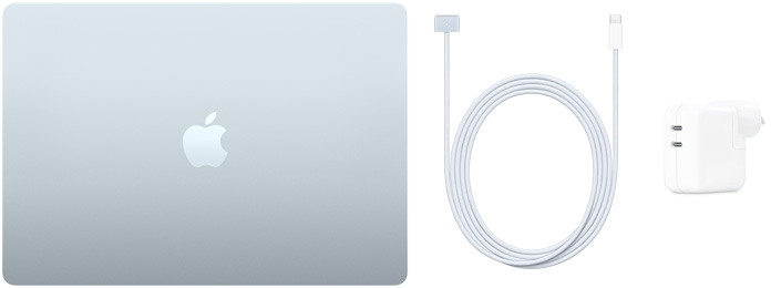 15-inch MacBook Air, USB-C to MagSafe&nbsp;3 Cable and 35W Dual USB-C Port Compact Power Adapter