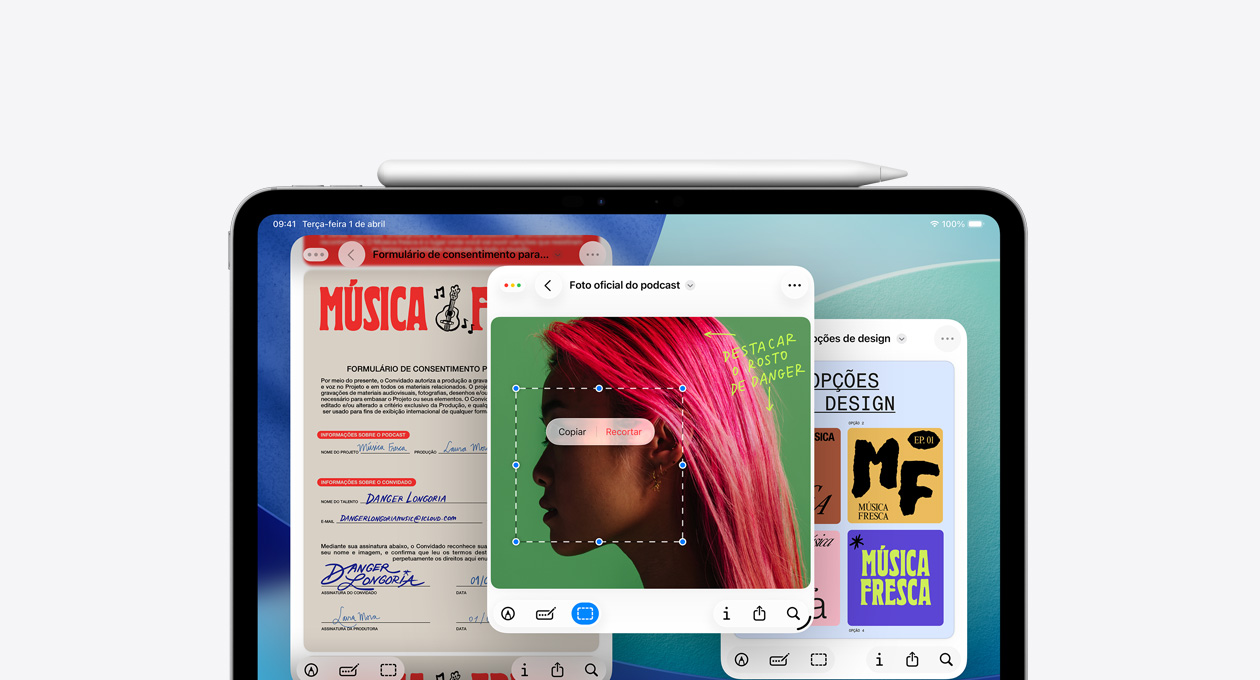 iPad mostrando o novo app Pré-Visualização
