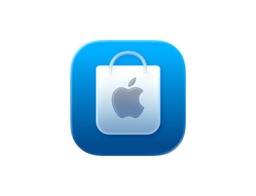 App Apple Store, ícono de bolsa azul