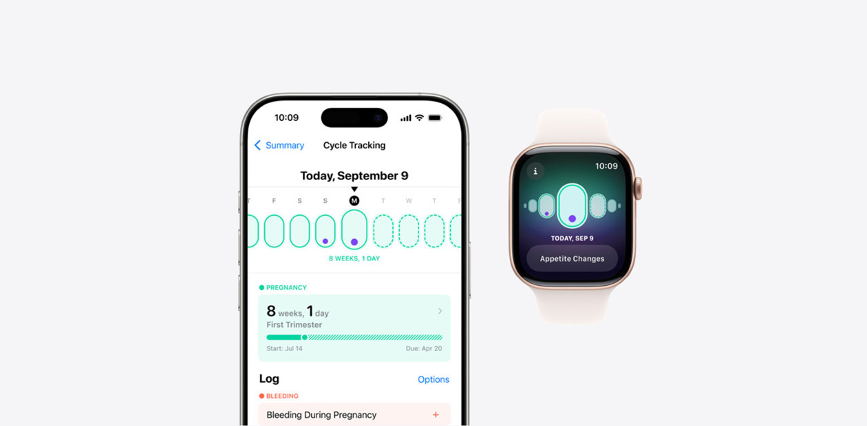 Min cyklus-softwaren på iPhone og Apple Watch.