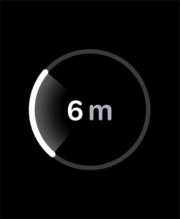 Εύρεση Ακρίβειας, λευκή γραμμή προόδου περιβάλλει την εκτιμώμενη απόσταση από το χαμένο iPhone