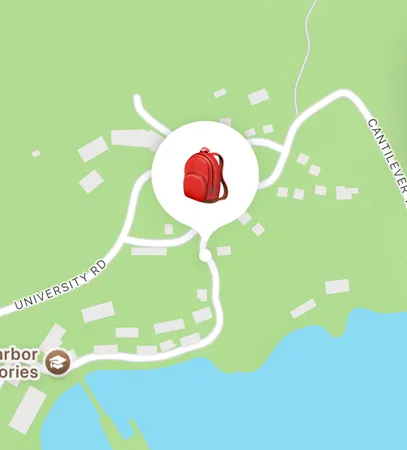 使用尋找 App，展示背囊在地圖上的位置