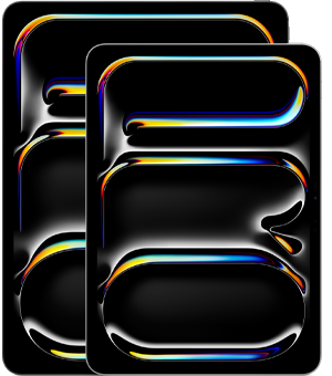 Tampilan depan iPad Pro 13 inci dan iPad Pro 11 inci yang menyoroti perbedaan ukuran.