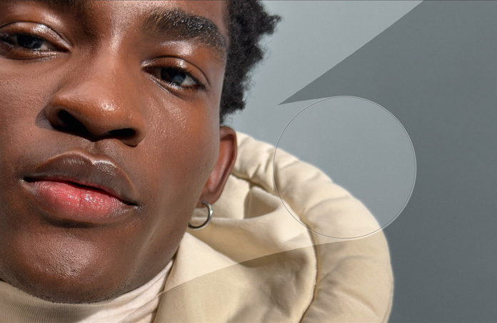 صورة مقرّبة لوجه رجل، أدوات الروتشة