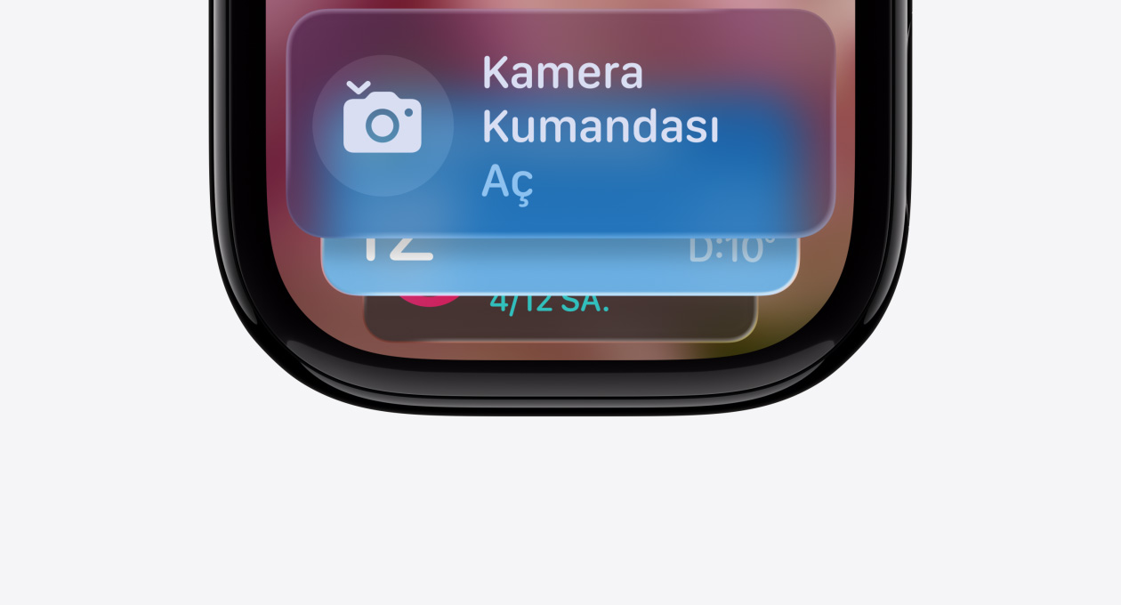 Kayışsız Simsiyah Apple Watch'un kadranında Akıllı Gruplama ipucu göstergesi görünüyor