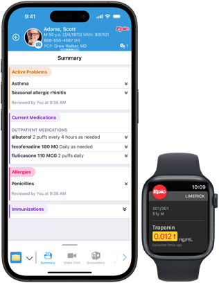 Software mostrando os apps Epic Haiku e Epic Limerick no iPhone e no Apple Watch.