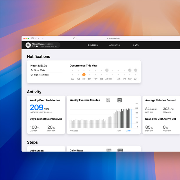 iPhone displaying the Health Records app.