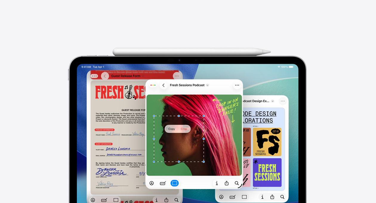iPad, showing the new Preview app