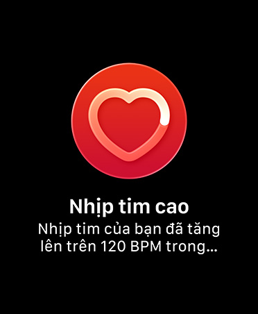 Thông báo nhịp tim, vòng tròn màu đỏ, biểu tượng trái tim ở giữa
